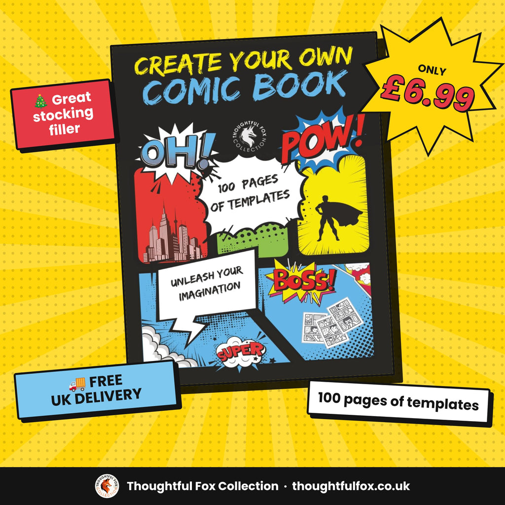 Create Your Own Comic Book by Thoughtful Fox, £6.99 with free UK delivery