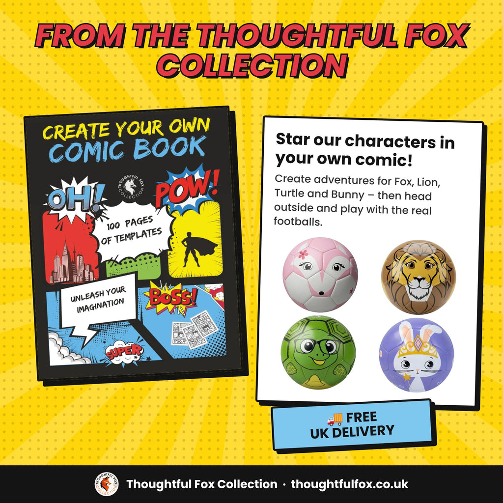 From the Thoughtful Fox Collection, pairs with our character footballs