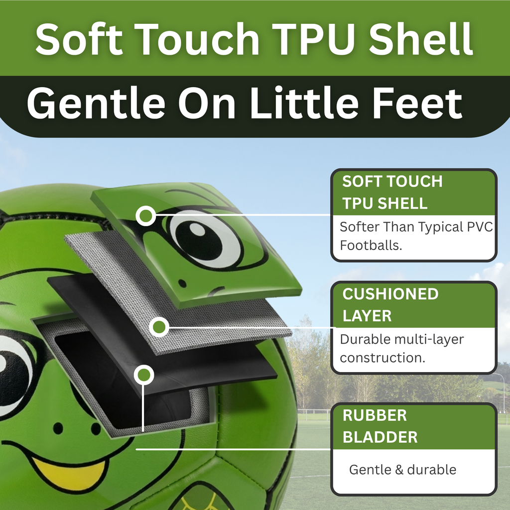 Turtle Football – Size 3 | Premium TPU Kids Ball | Thoughtful Fox
