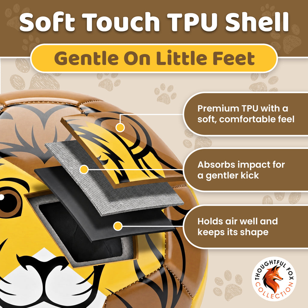 Lion kids football showing its soft-touch TPU layers, gentle on little feet