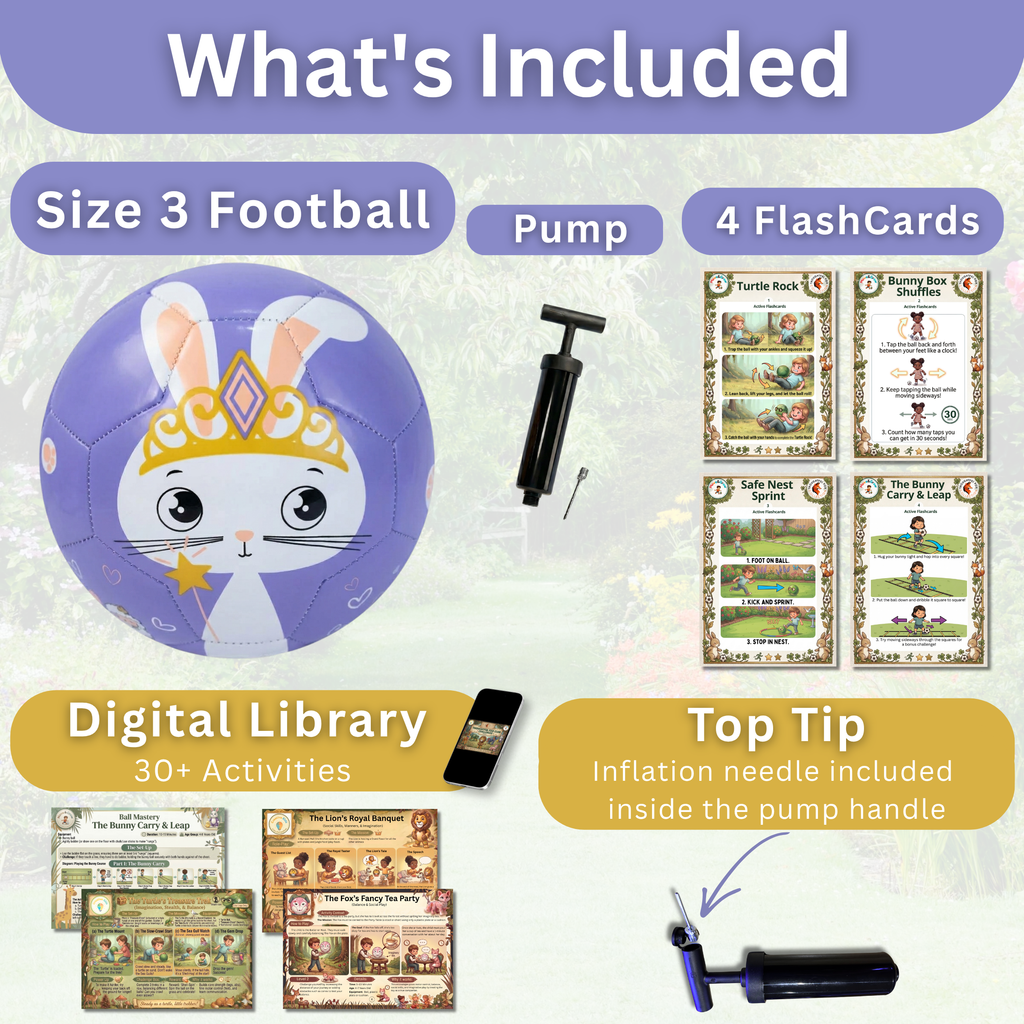 Rabbit Football – Size 3 | Premium TPU Kids Ball | Thoughtful Fox