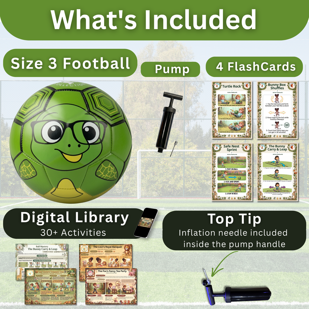 Turtle Football – Size 3 | Premium TPU Kids Ball | Thoughtful Fox