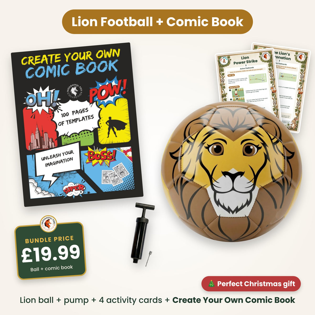 Lion football and Create Your Own Comic Book bundle, £19.99