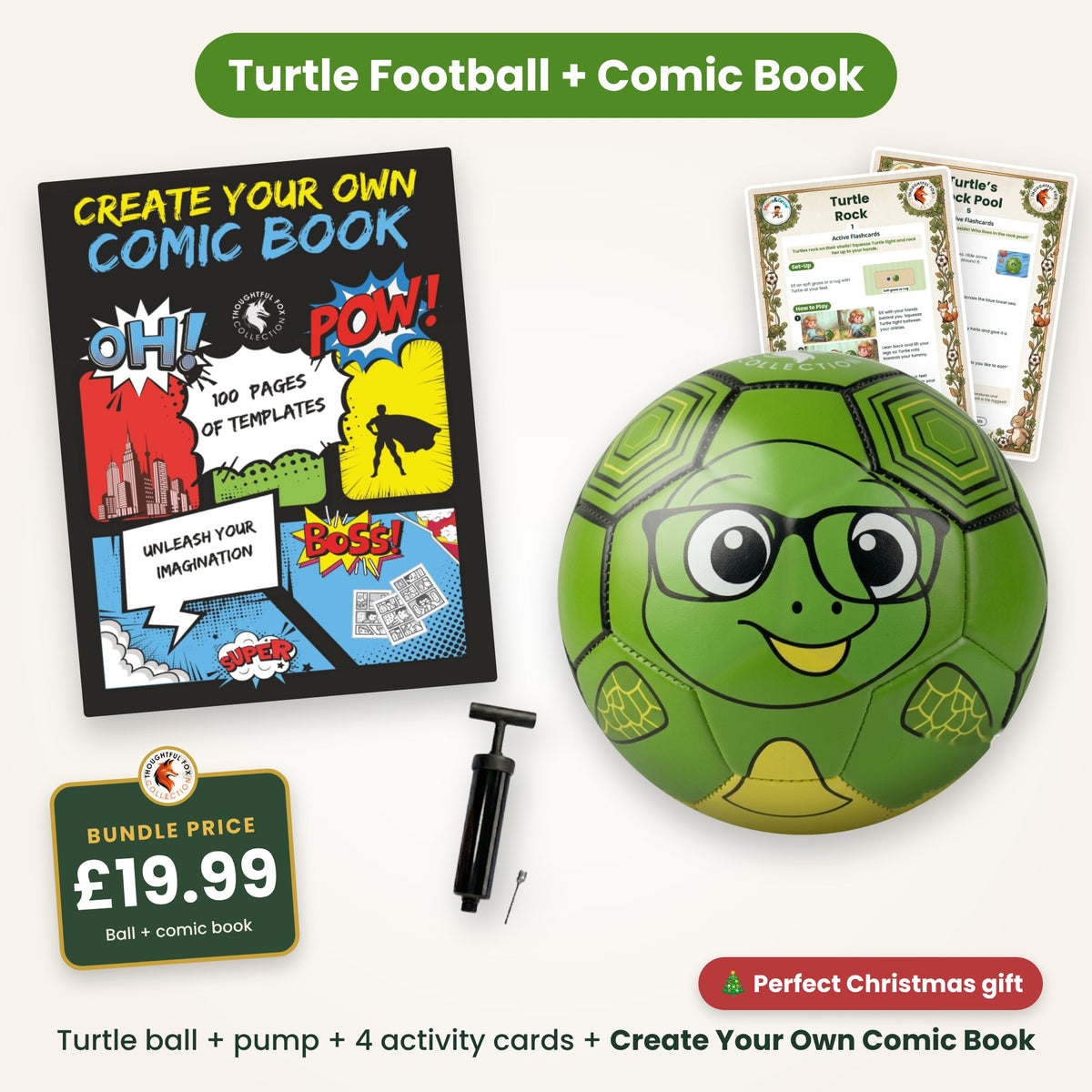 Turtle football and Create Your Own Comic Book bundle, £19.99