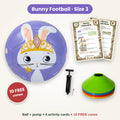 Bunny football with pump, activity cards and 10 FREE training cones