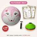 Fox football with pump, activity cards and 10 FREE training cones