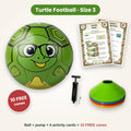 Turtle football with pump, activity cards and 10 FREE training cones