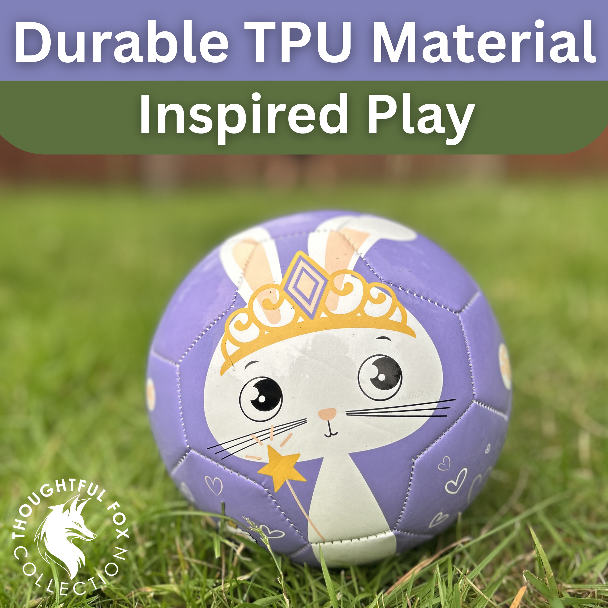 Thoughtful Fox Bunny TPU Football Size 3 - Pump, 4 Cards & 28 Online Games