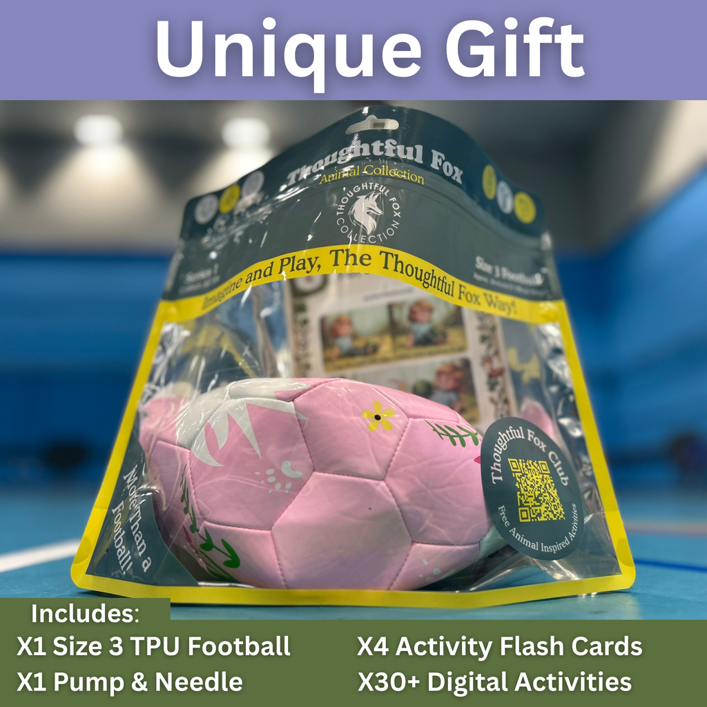 Thoughtful Fox Pink TPU Football Size 3 - Pump, 4 Cards & 28 Online Games