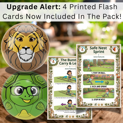 Thoughtful Fox Green Turtle TPU Football Size 3 - Pump, 4 Cards & 28 Online Games