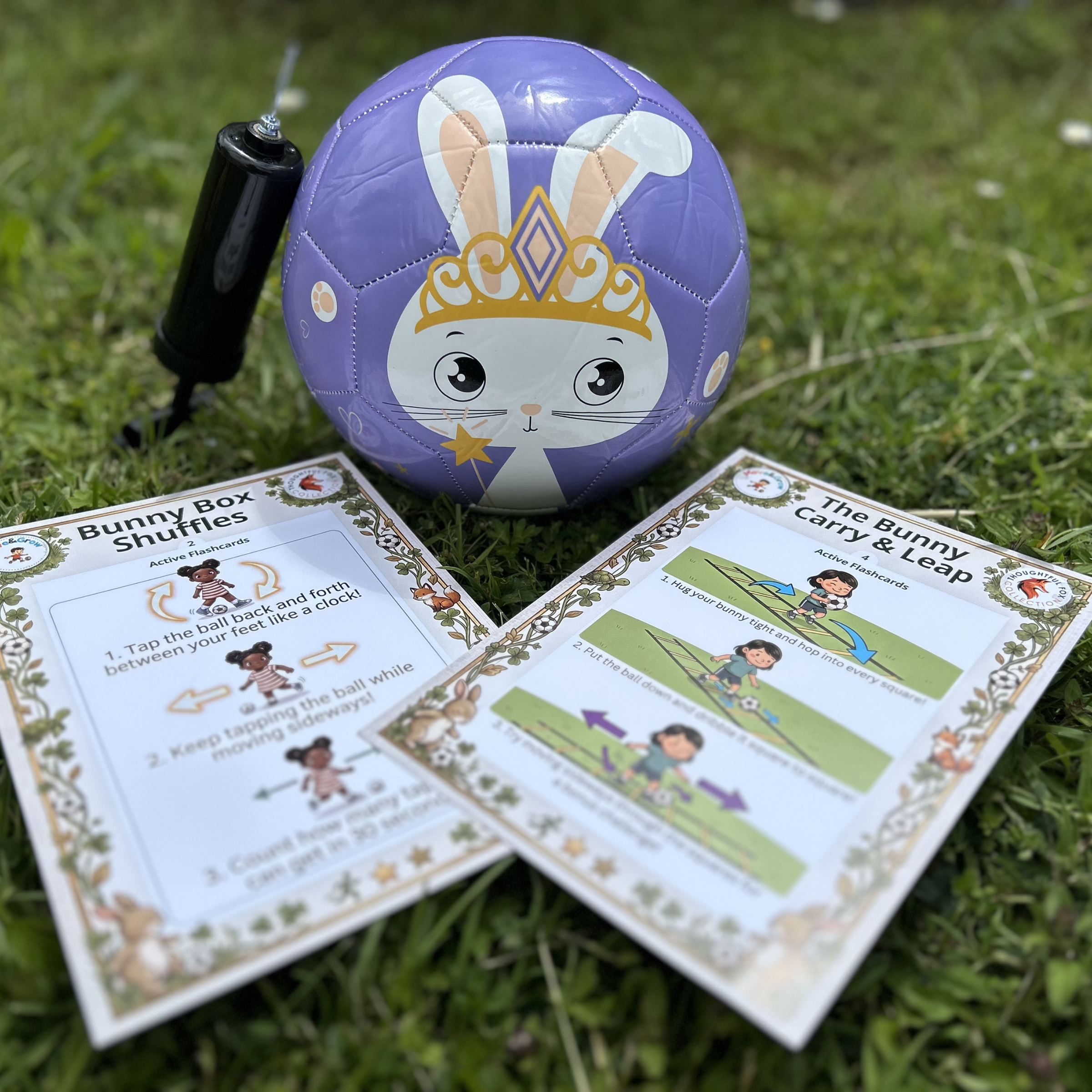 Thoughtful Fox Bunny TPU Football Size 3 - Pump, 4 Cards & 28 Online Games
