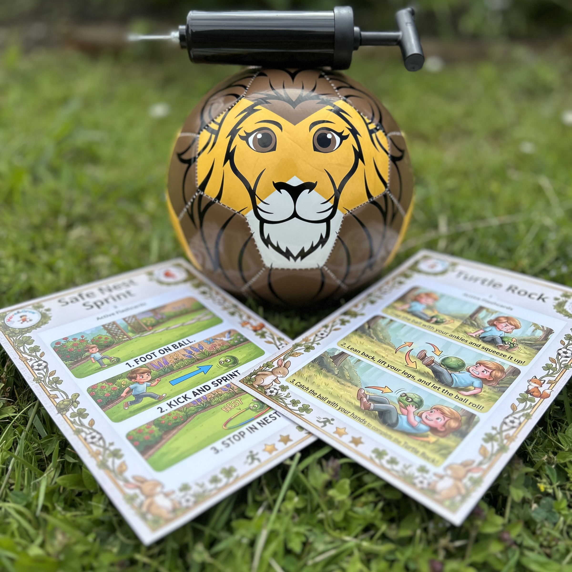 Thoughtful Fox Lion TPU Football Size 3 - Pump, 4 Cards & 28 Online Games