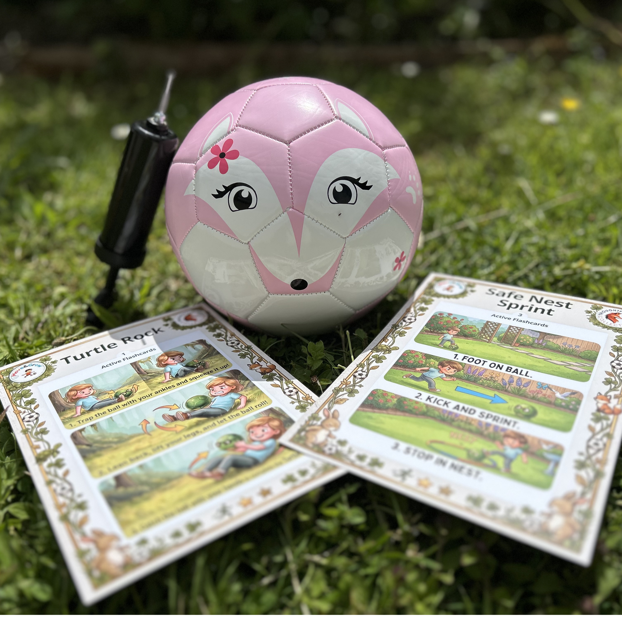 Thoughtful Fox Pink TPU Football Size 3 - Pump, 4 Cards & 28 Online Games