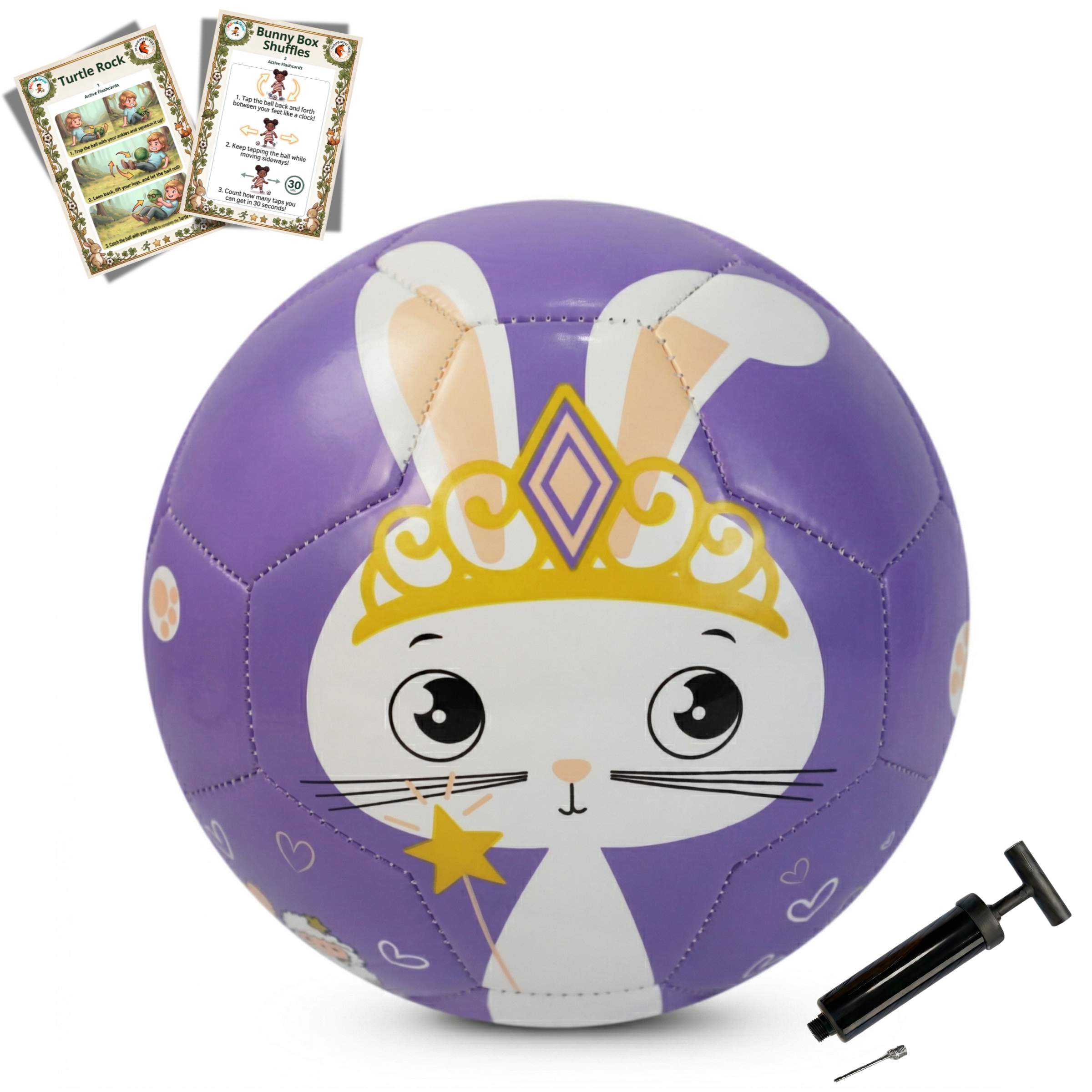 Thoughtful Fox Bunny TPU Football Size 3 - Pump, 4 Cards & 28 Online Games