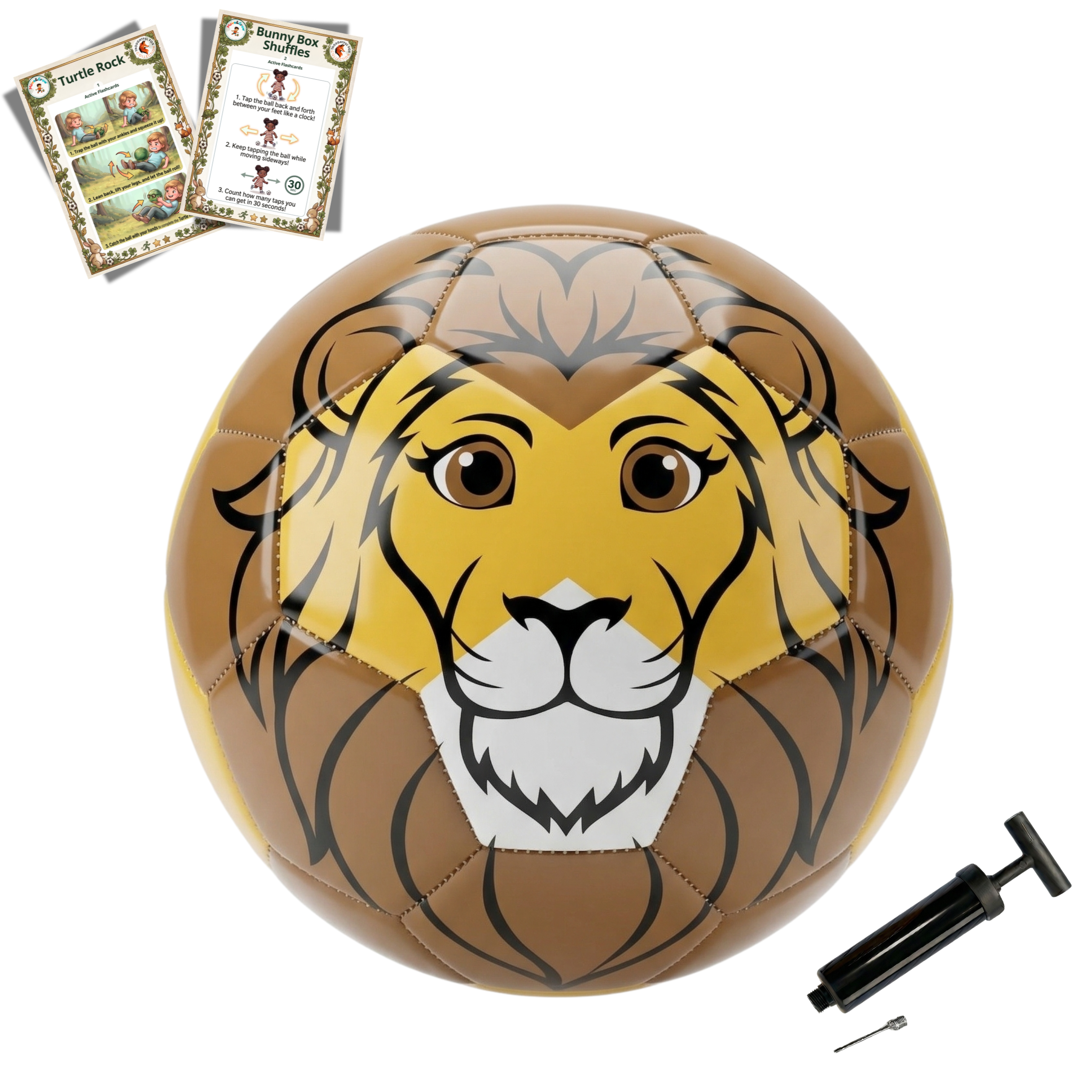 Thoughtful Fox Lion TPU Football Size 3 - Pump, 4 Cards & 28 Online Games