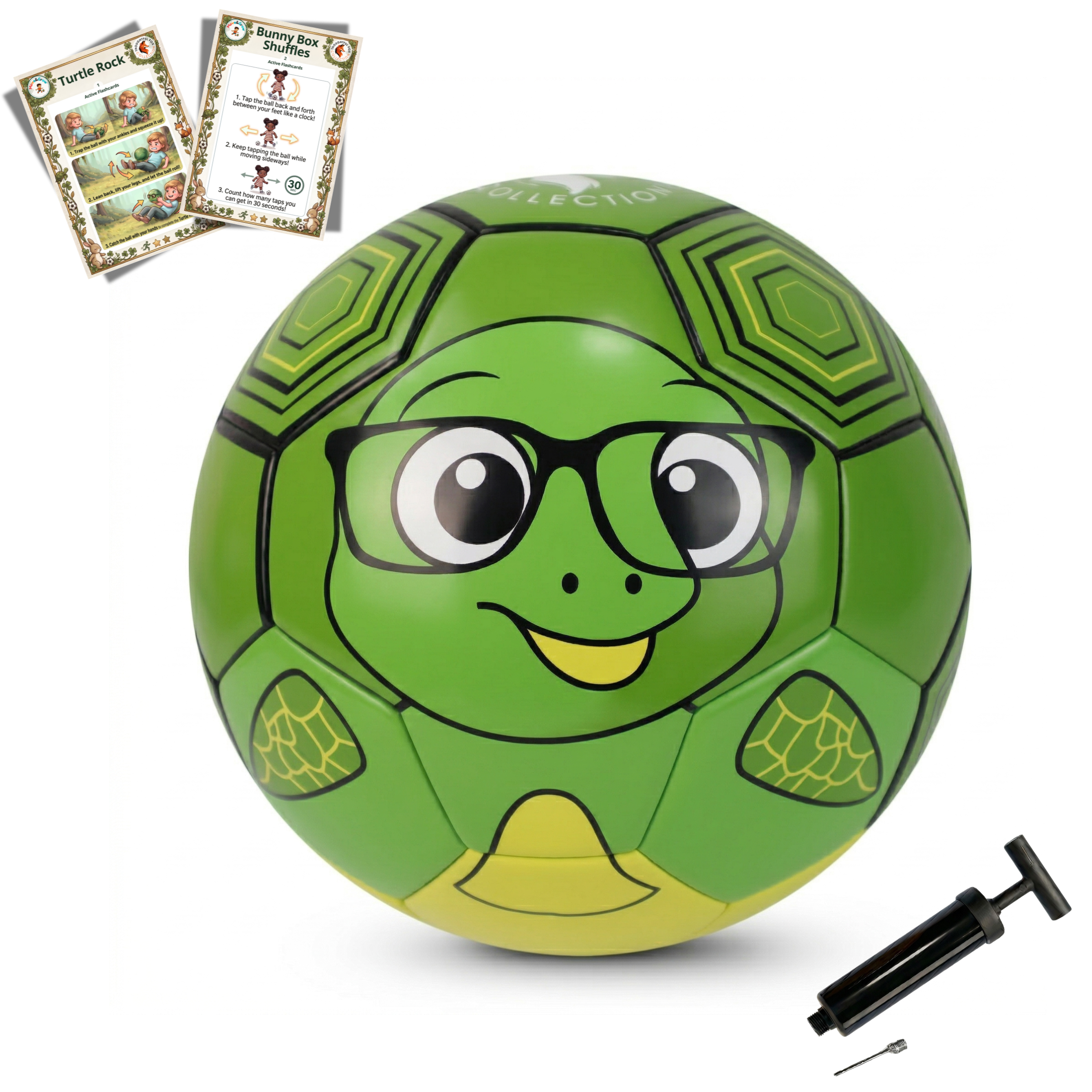 Thoughtful Fox Green Turtle TPU Football Size 3 - Pump, 4 Cards & 28 Online Games