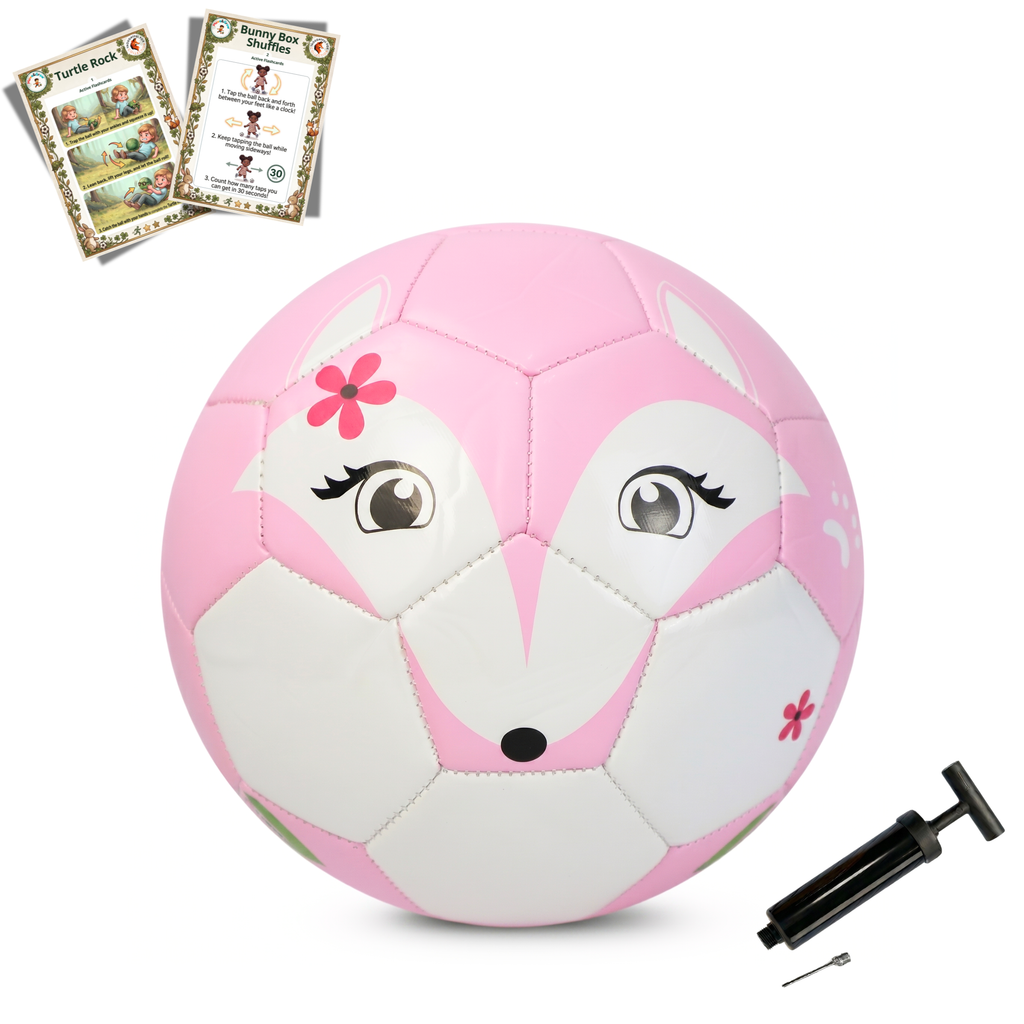 Thoughtful Fox Pink TPU Football Size 3 - Pump, 4 Cards & 28 Online Games