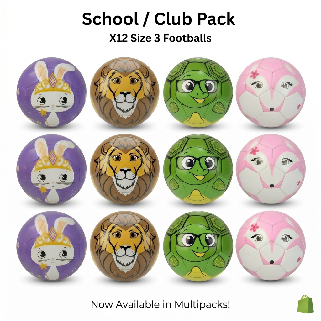 Thoughtful Fox TPU Footballs Set of 12 - With Ball Bag & Hand Pump 3 of each Character