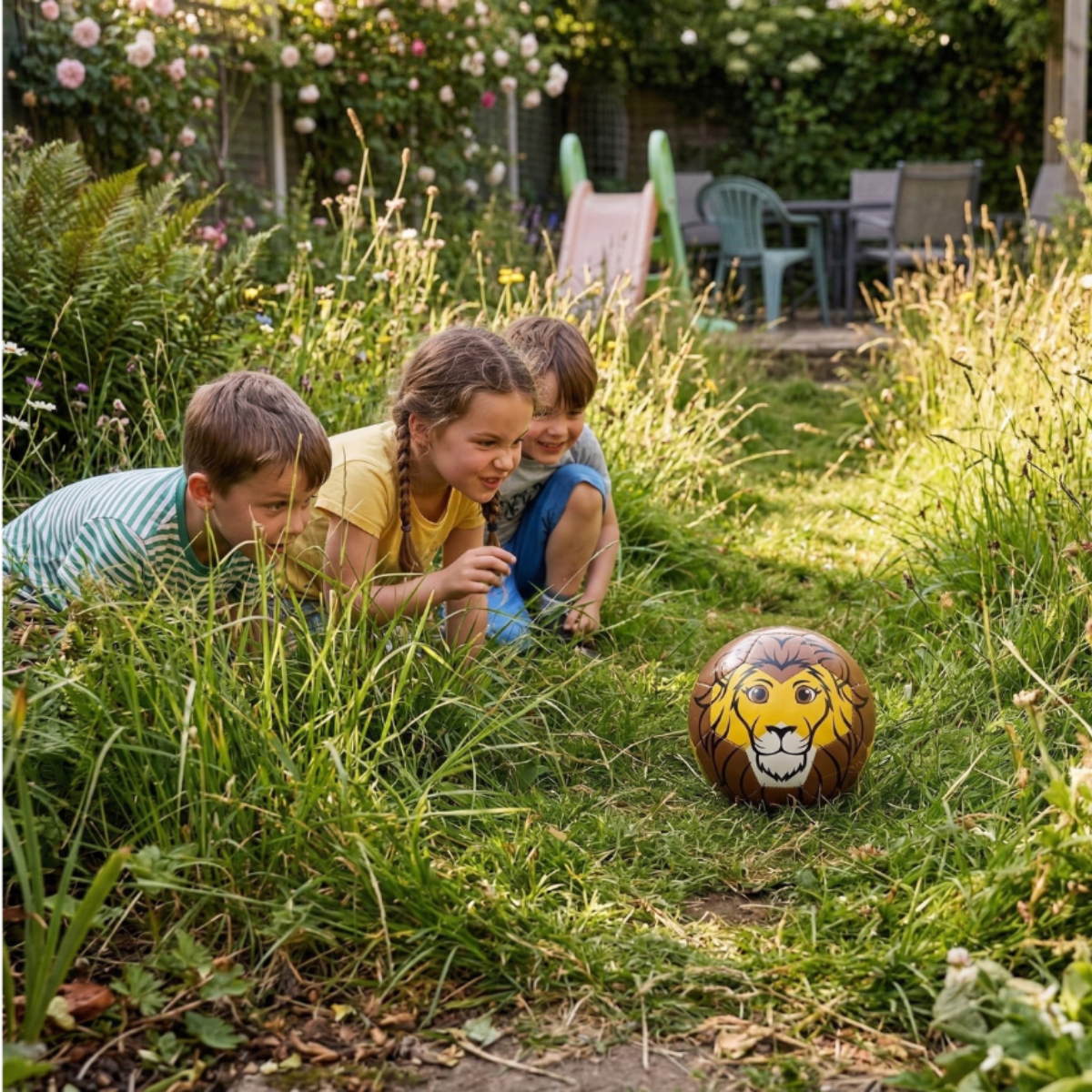 Thoughtful Fox Size 3 Kids TPU Football - Brave Lion Soft Touch Ball with 20+ Activities & Hand Pump